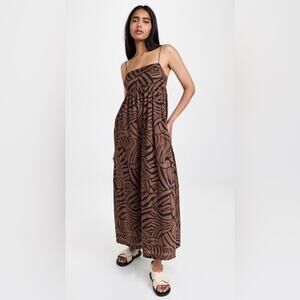 Rails Womens XL Lucille Maxi Dress Cotton Moroccan Nights Brown Minimalist